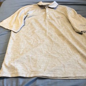 Greg Norman Mens Short Sleeve Play-Dry Polo Shirt Brown/Cream Medium